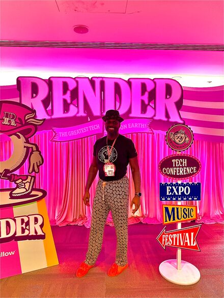 Dedric Brown at a Salesforce Render event